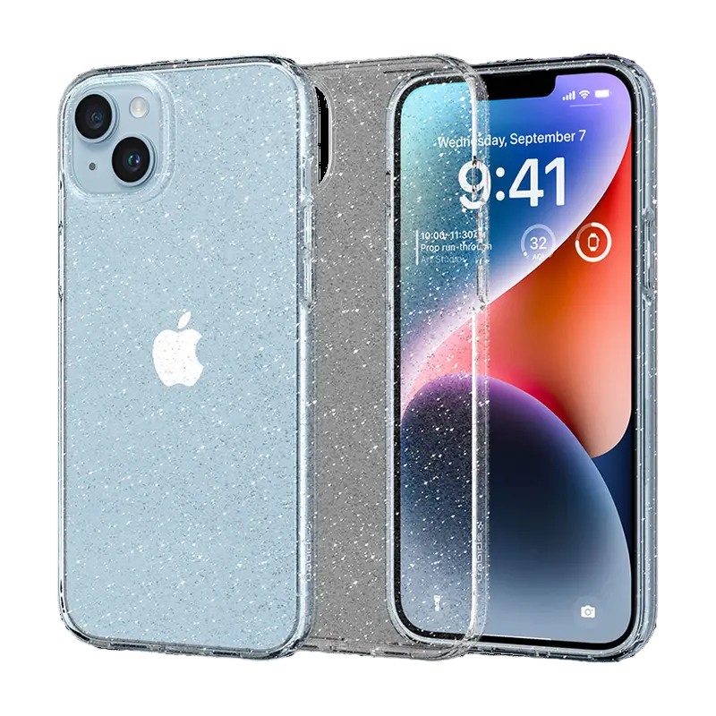 Husă Spigen iPhone 14 Liquid Crystal Glitter, Transparent