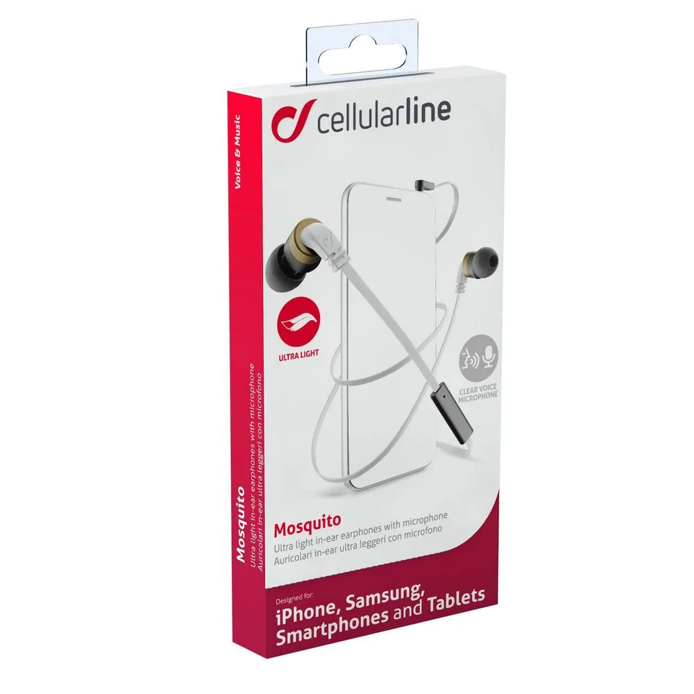 Căști Cellularline Mosquito, Alb