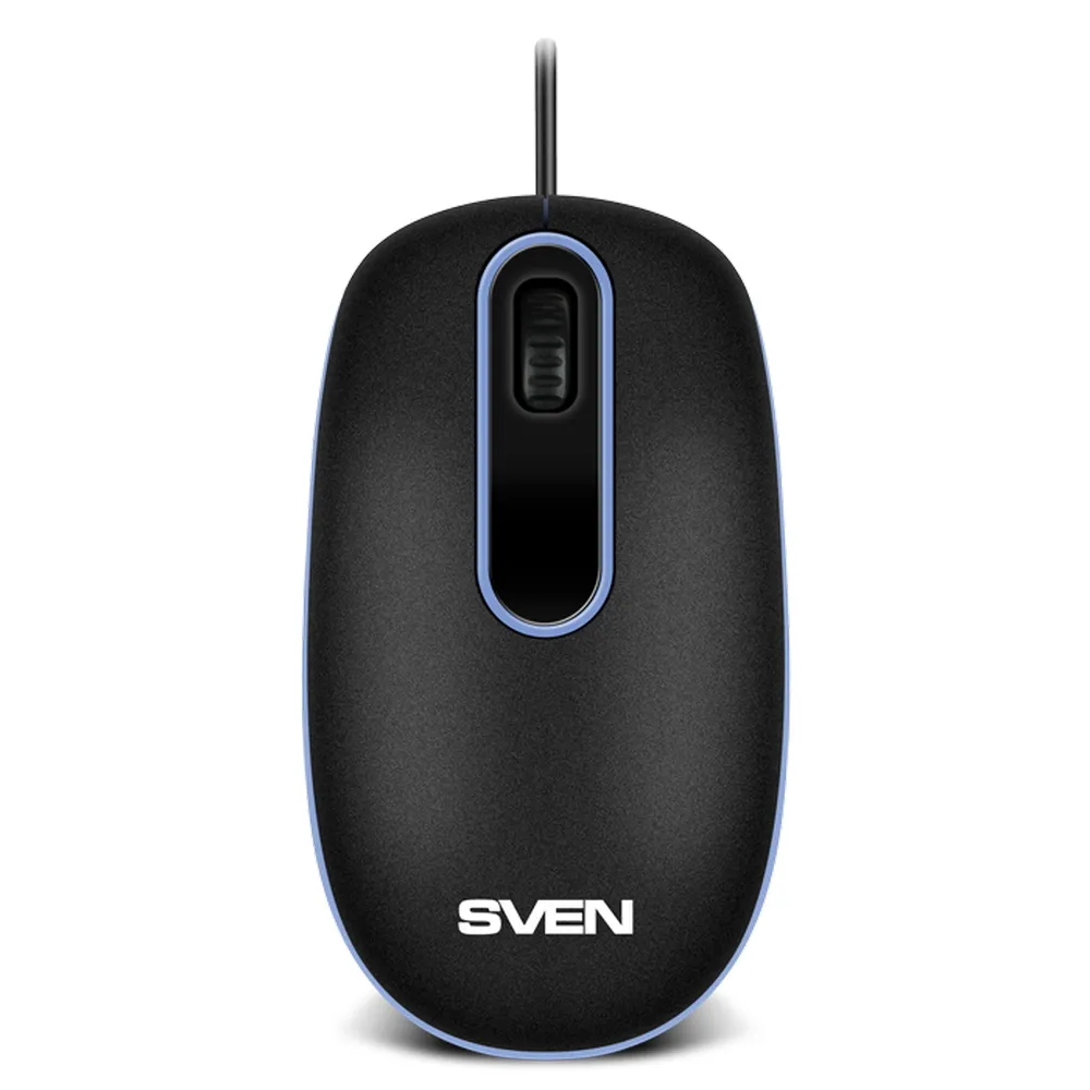 Mouse SVEN RX-90, Optical, 1000 dpi, 3 buttons, Ambidextrous, Black, USB                           