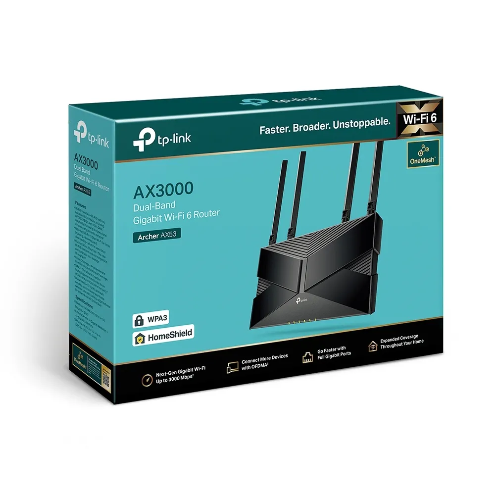 Router fără fir TP-LINK Archer AX53, Negru