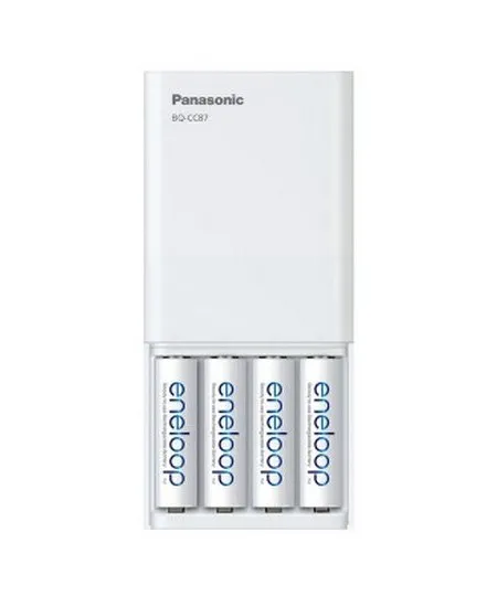 Încărcător Acumulatori Panasonic BQ-CC87USB, Alb
