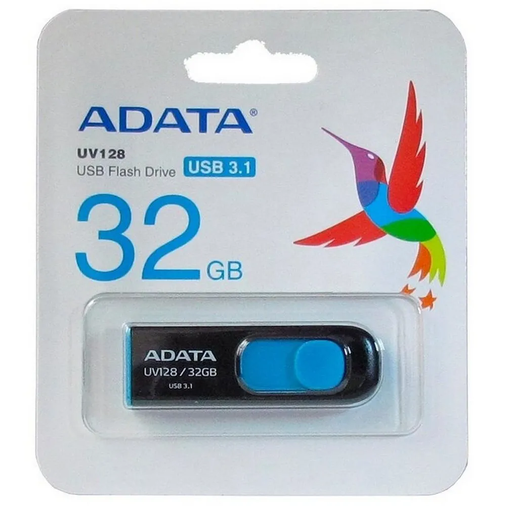 Memorie USB ADATA UV128, 32GB, Negru/Albastru