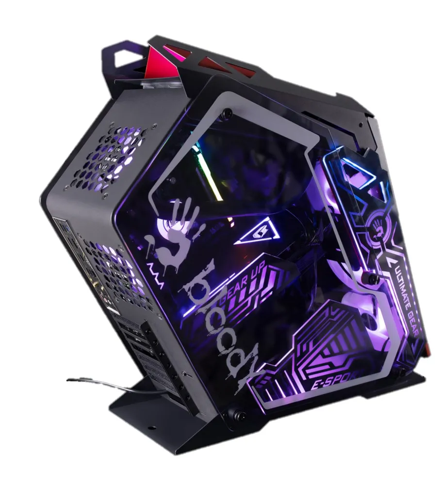 Carcasă PC Bloody GH-30, Midi-Tower, Fără sursă de alimentare, Negru/Rosu