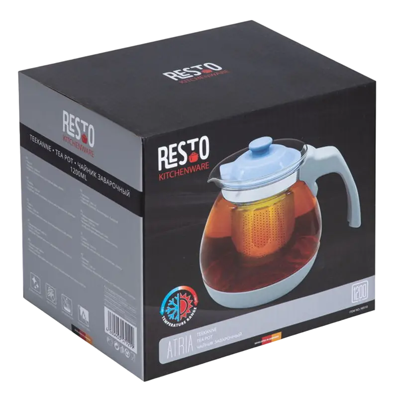 Ceainic cu infuzor RESTO 90510, 1,2L, Gri