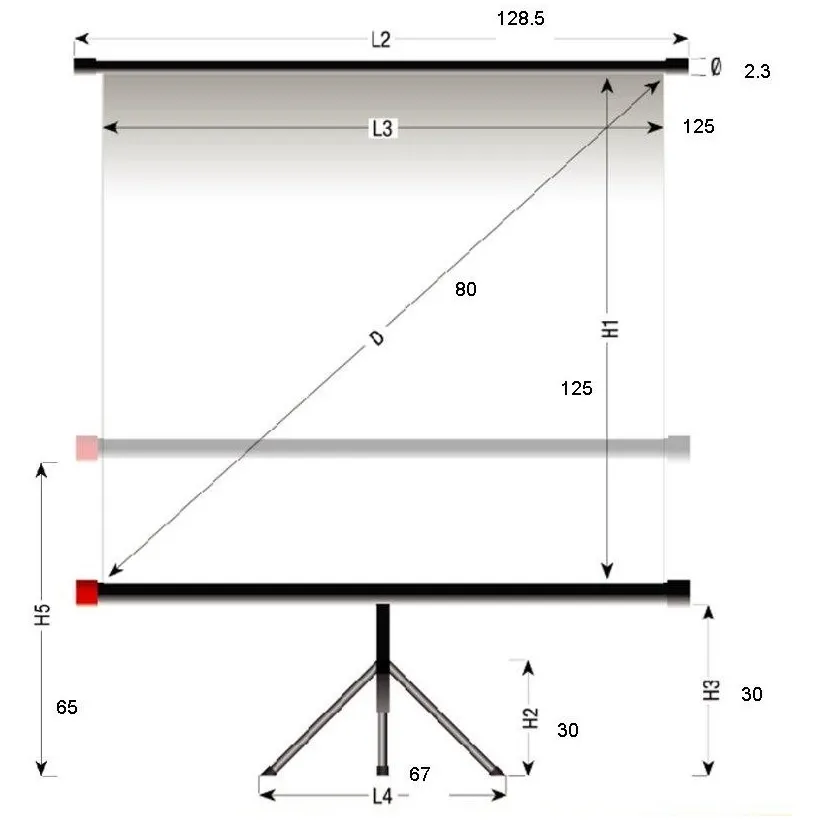 Ecran cu stativ Reflecta Crystal-Line, 1:1
