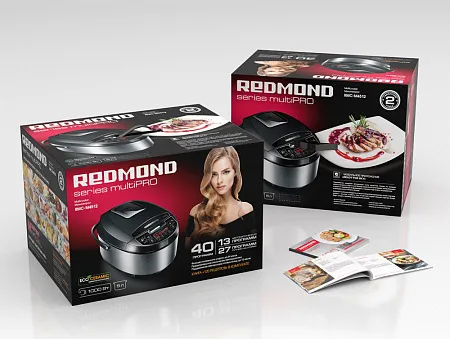 Aparat de gătit multifuncțional Redmond RMC-M4512, Negru / Oțel Inoxidabil
