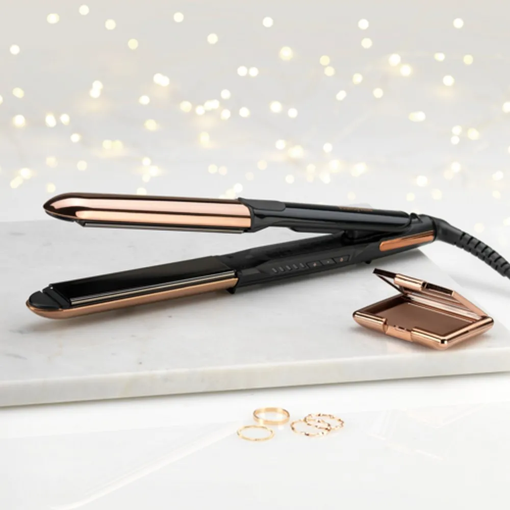 Placă de îndreptat părul BaByliss Straight & Curl Brilliance ST482E, Negru | Auriu
