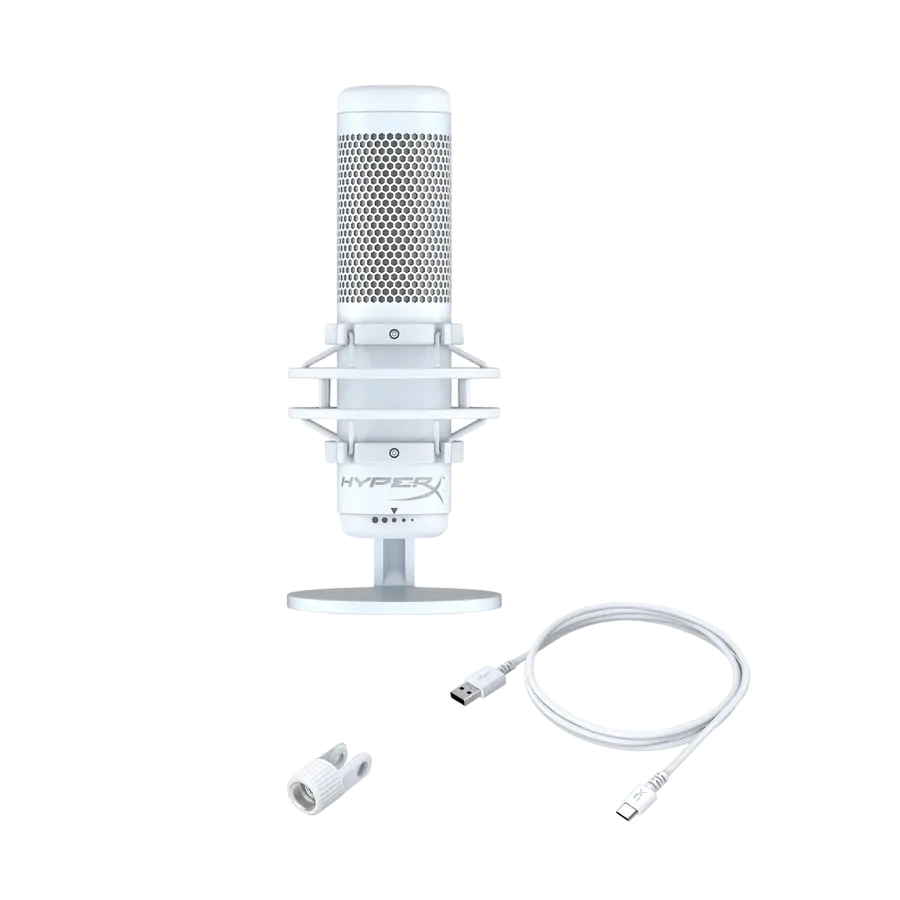 Microfon Gaming HyperX QuadCast S, Cu fir, Alb