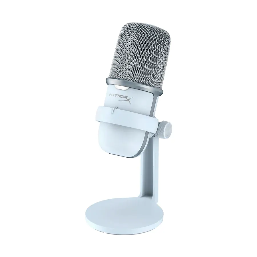 Microfon portabil pentru înregistrare vocală HyperX SoloCast, Cu fir, Alb