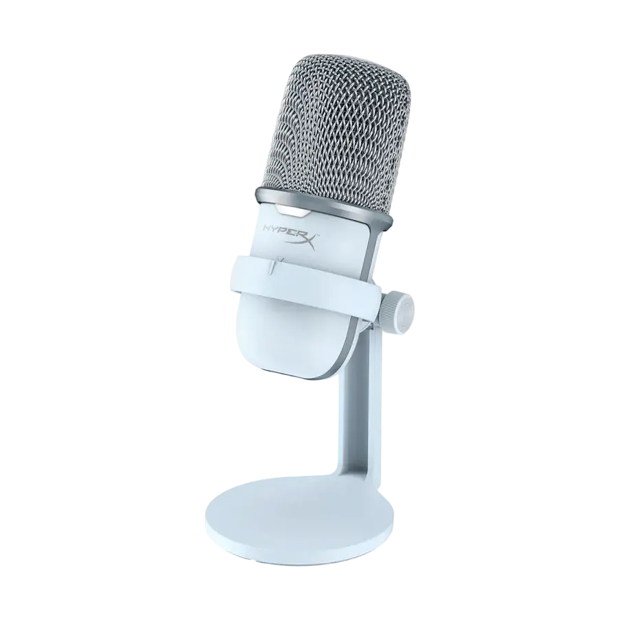 Microfon portabil pentru înregistrare vocală HyperX SoloCast, Cu fir, Alb
