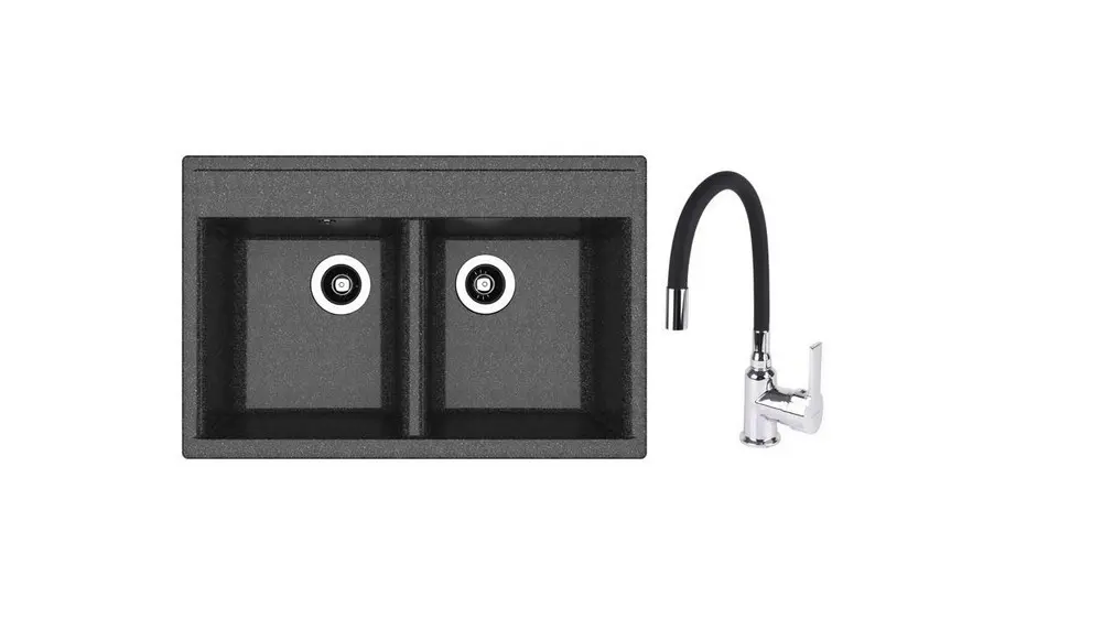 SET chiuveta Dr Gans Astra 780 + SanDonna F 9995 negru 