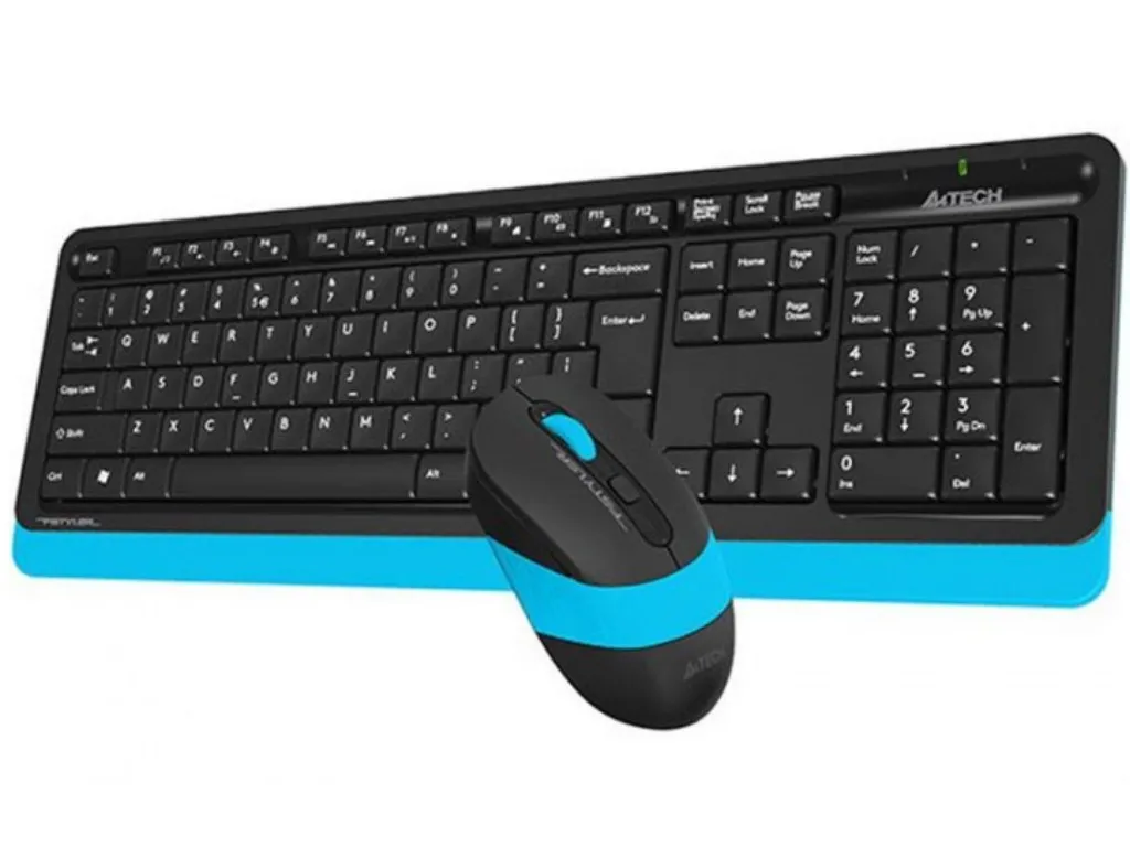 Set Tastatură + Mouse A4Tech F1010, Cu fir, Negru/Albastru