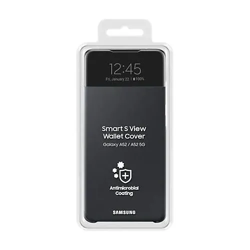 Husă tip carte Samsung S View Wallet Cover Galaxy A52, Negru