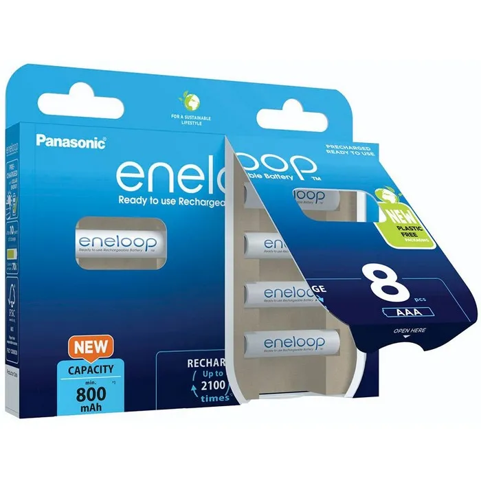 Baterii Panasonic BK-4MCDE, AAA, 800mAh, 8buc.