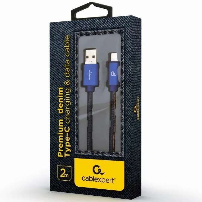 Cablu încărcare și sincronizare Cablexpert CC-USB2J-AMCM-2M-BL, USB Type-A/USB Type-C, 2m, Albastru
