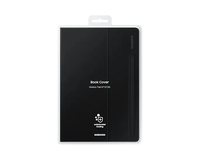 Husă pentru tabletă Samsung Tab S7 Book Cover, 11", Poliuretan, Negru