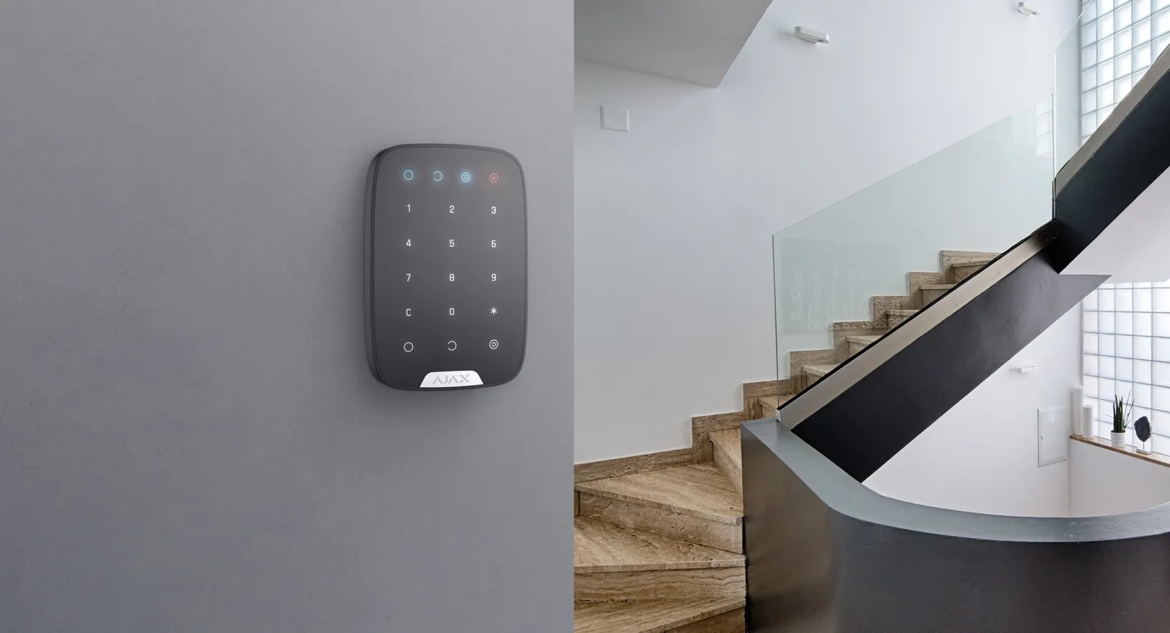 Tastatură tactilă fără fir Ajax KeyPad, Negru