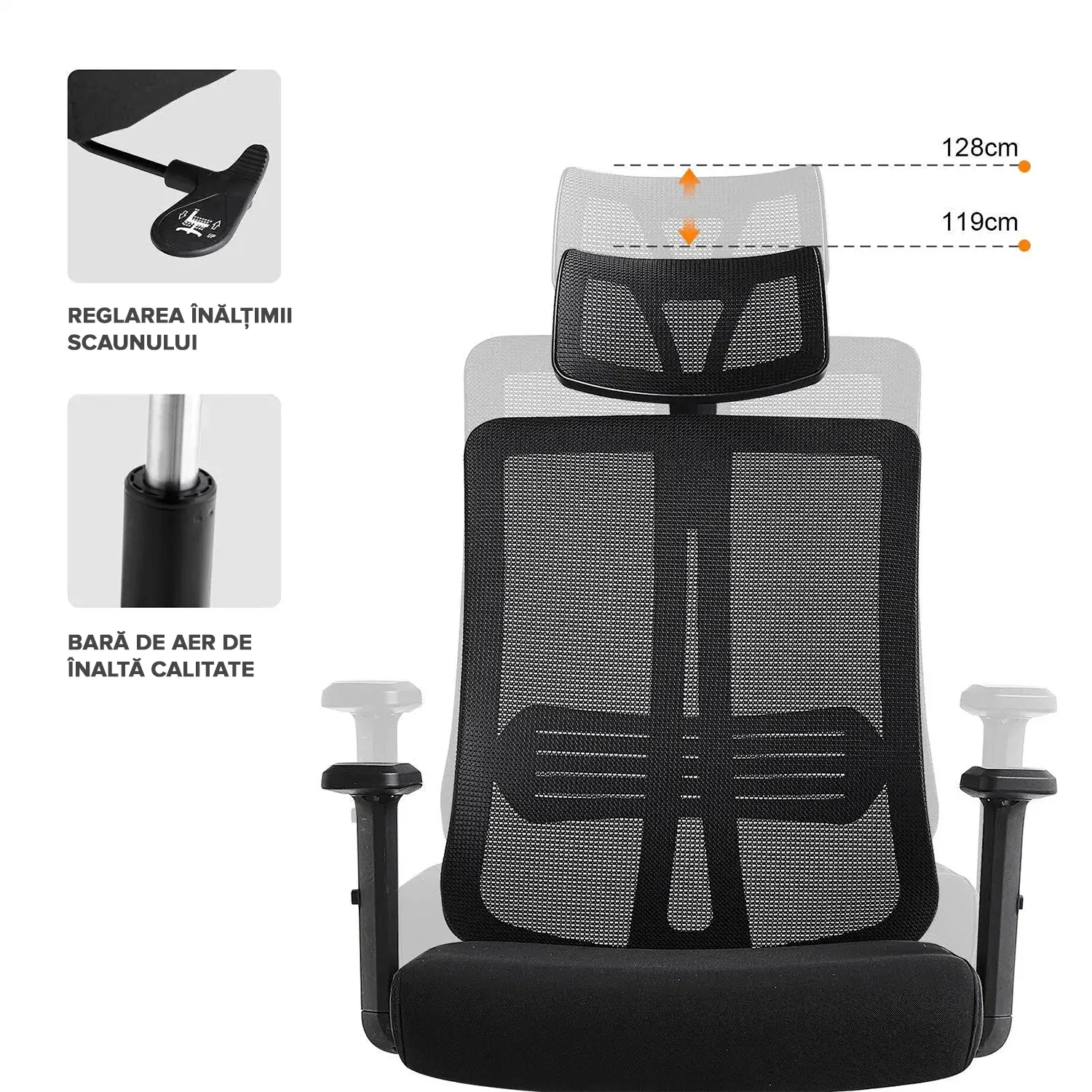 Scaun de birou ergonomic WALTZ (negru)