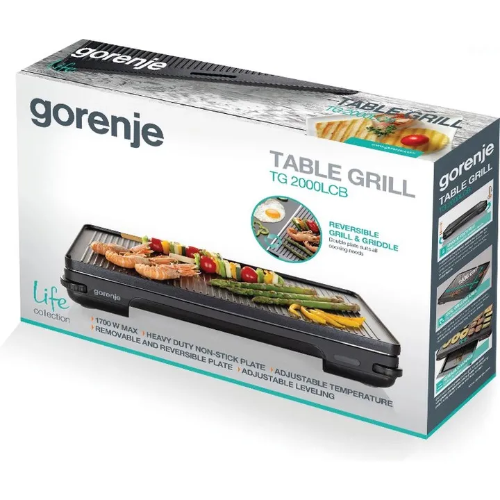 Grătar electric Gorenje TG2000LCB, 1800 W, Negru