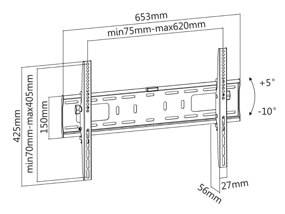 Suport înclinat pe perete Reflecta Plano Flat 70-6040T, Gri