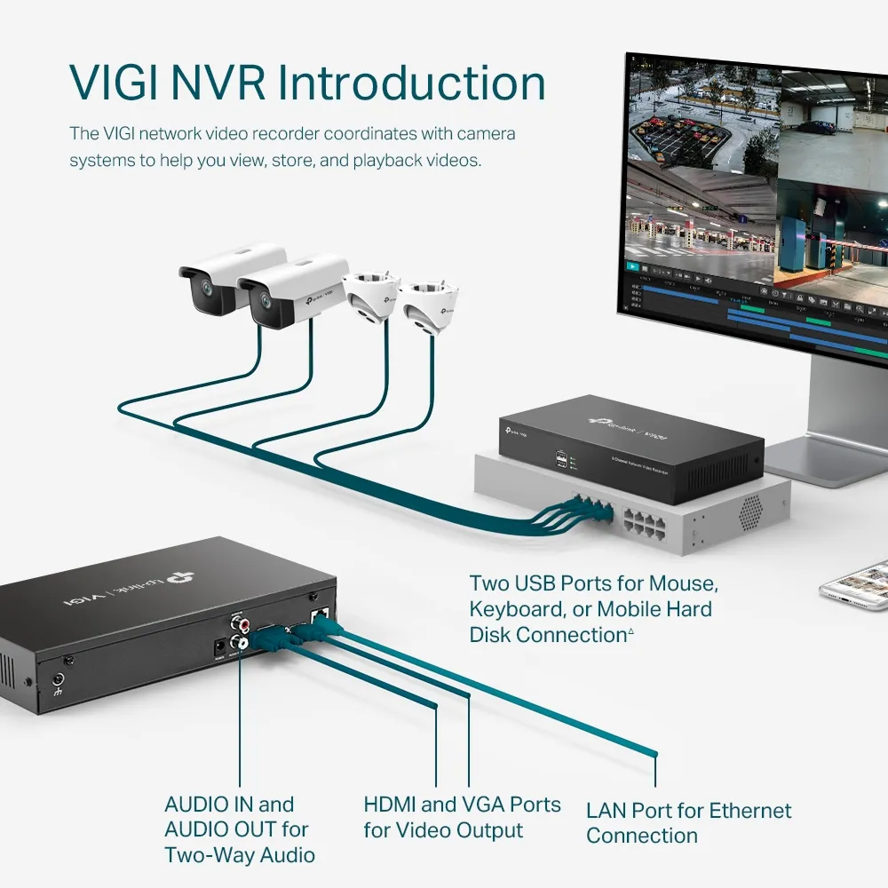 Înregistrator video TP-LINK VIGI NVR1008H, Negru