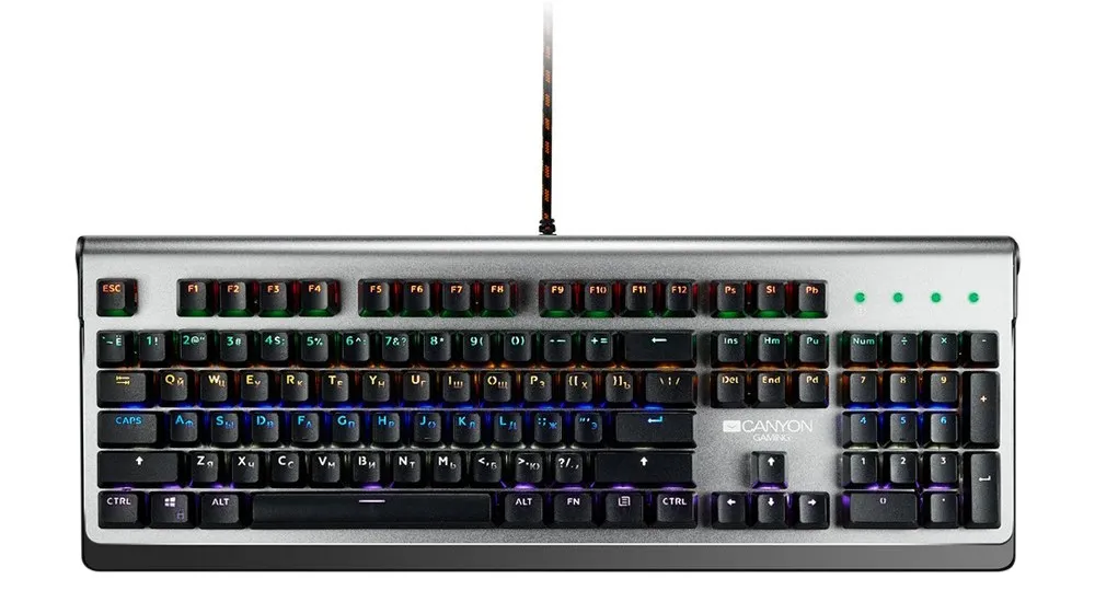 Tastatură Canyon Interceptor, Cu fir, Negru/Argintiu