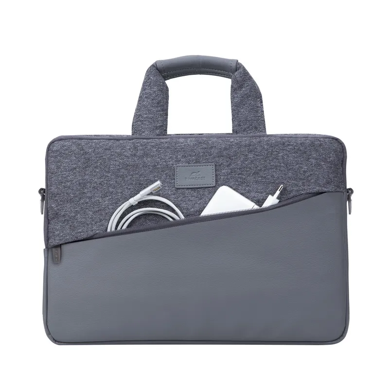 Geantă pentru Laptop RivaCase Egmont, 15.6", Poliester, Gri