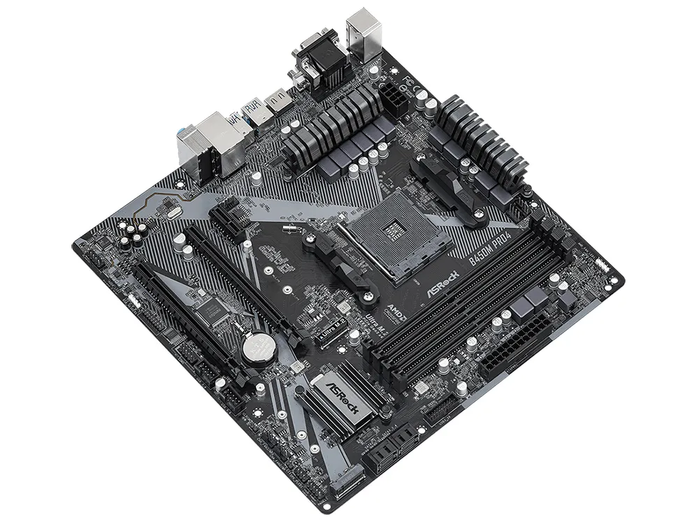 Placă de bază ASRock B450M PRO4 R2.0, AM4, AMD B450, Micro-ATX