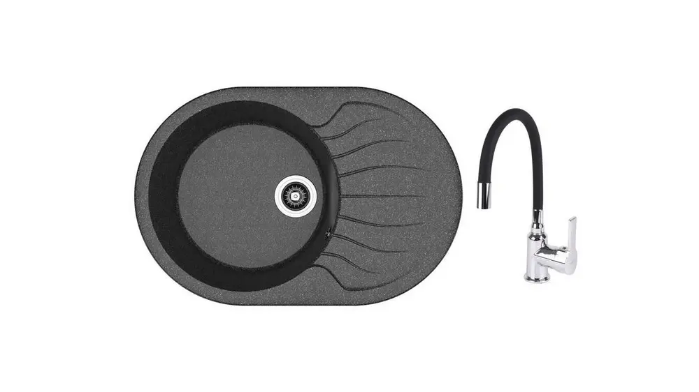 SET chiuveta Dr Gans Berta 760 + SanDonna F 9995 negru    