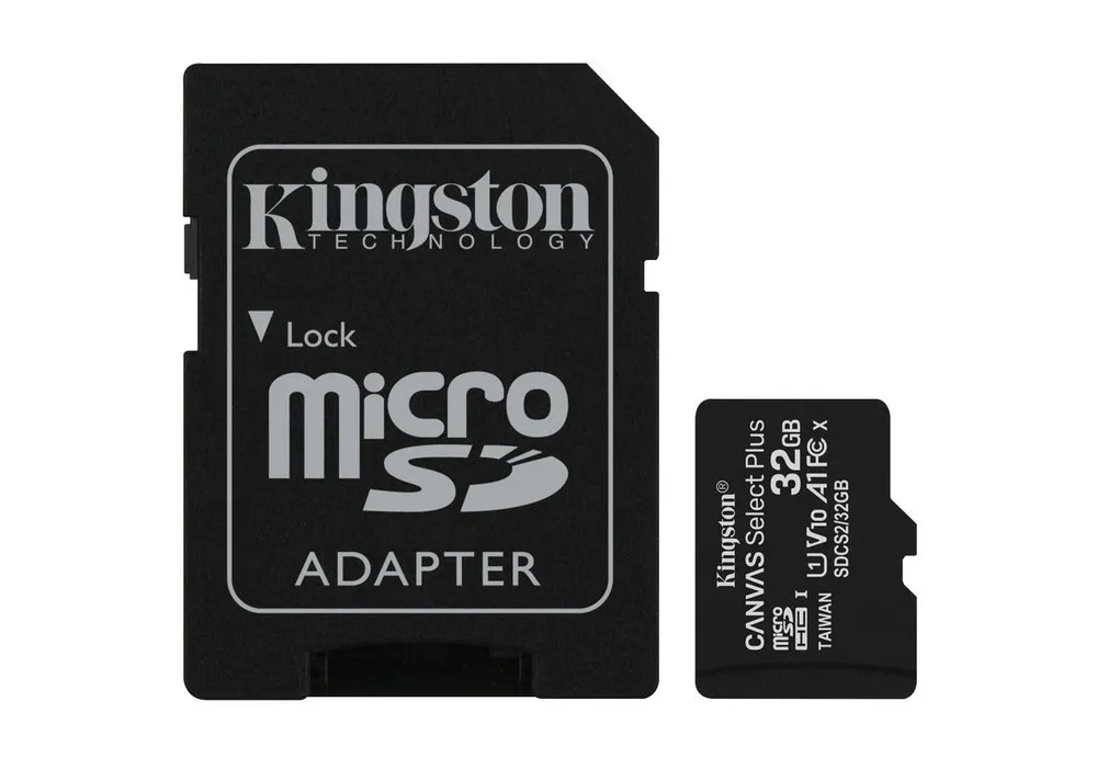 .32GB MicroSD (Class 10) UHS-I (U1) +SD adapter, Kingston Canvas Select+ 