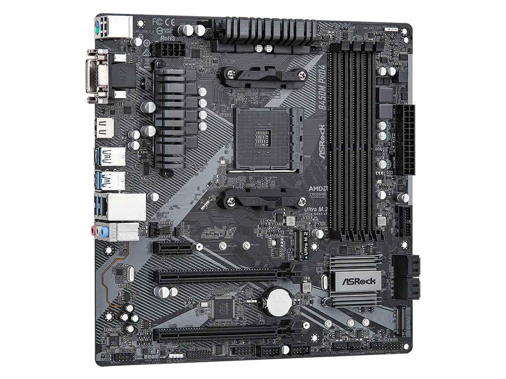 Placă de bază ASRock B450M PRO4 R2.0, AM4, AMD B450, Micro-ATX