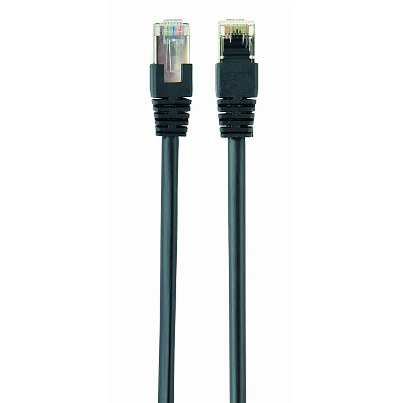 Patch cord Cablexpert PP22-1M/BK, Cat5e FTP, 1m, Negru