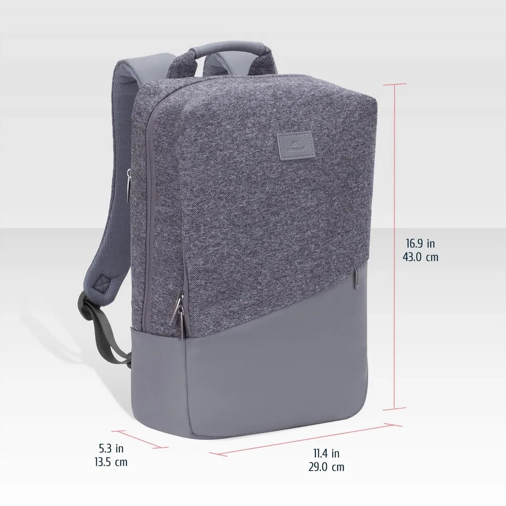 Rucsac pentru Laptop RivaCase Egmont, 15.6", Poliester, Gri