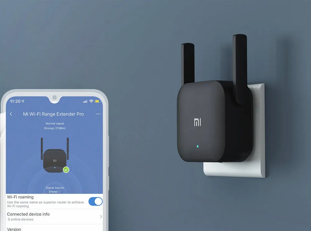 Amplificator de semnal Wi‑Fi Xiaomi DVB4235GL, Negru
