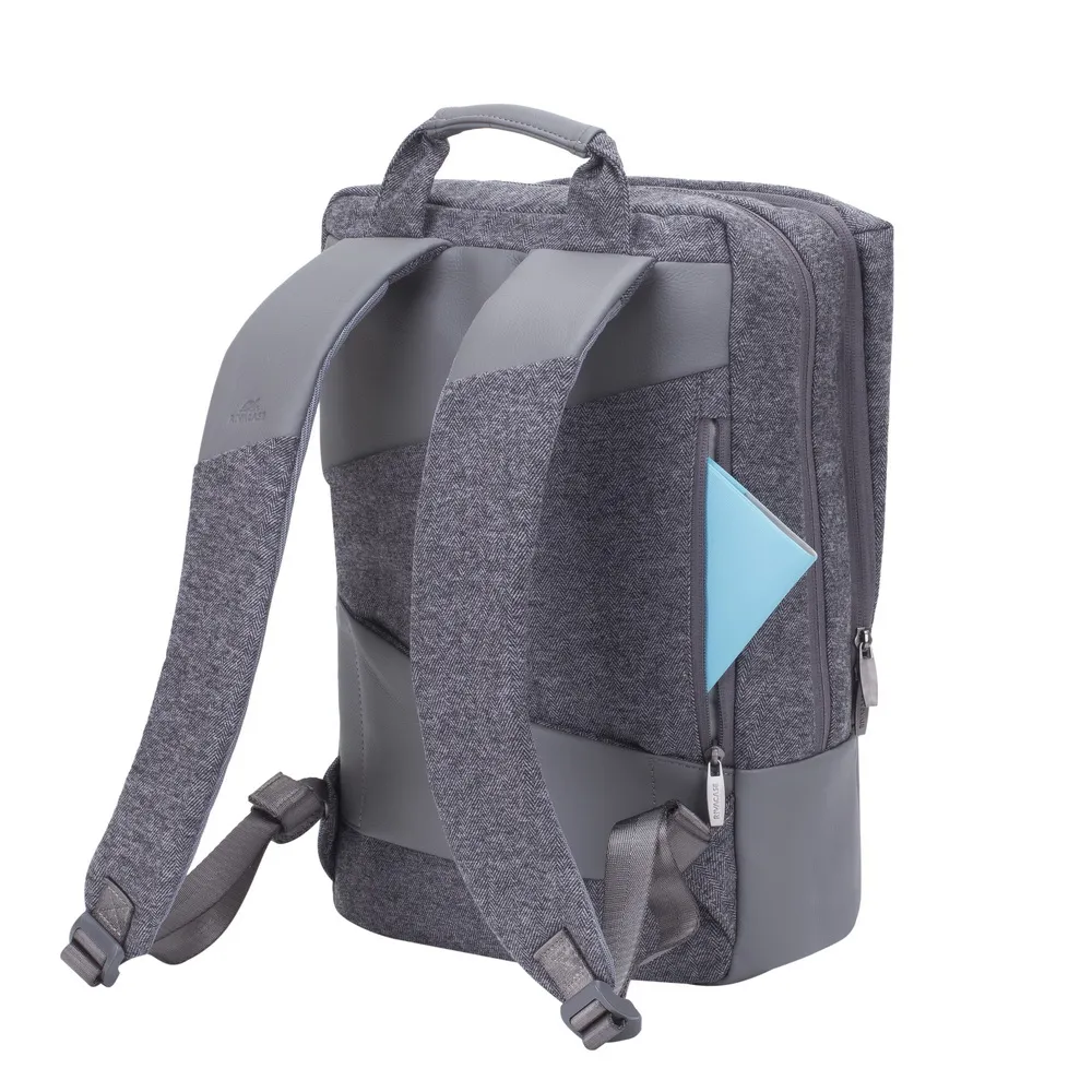 Rucsac pentru Laptop RivaCase Egmont, 15.6", Poliester, Gri