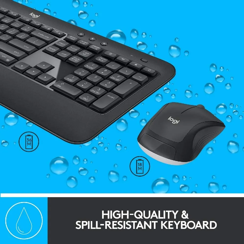 Set Tastatură + Mouse Logitech MK540, Fără fir, Negru