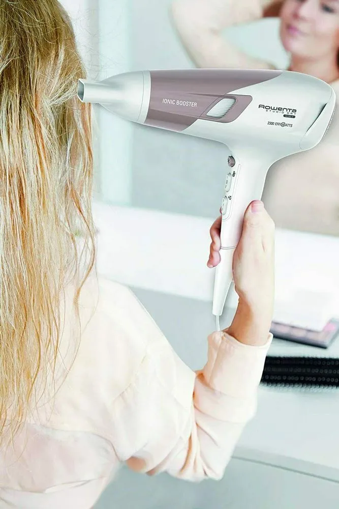 Uscător de păr Rowenta Studio Dry Glow CV5830F0, 2100 W, Alb | Roz
