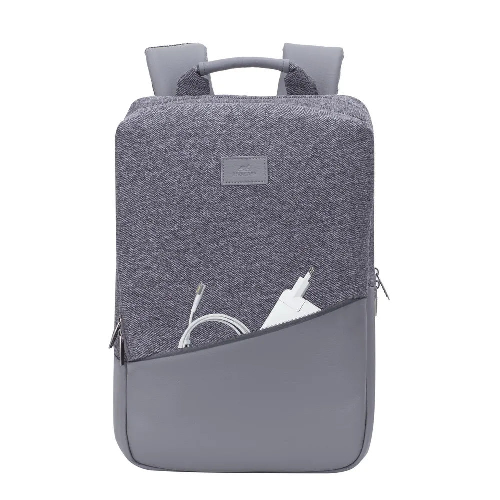 Rucsac pentru Laptop RivaCase Egmont, 15.6", Poliester, Gri