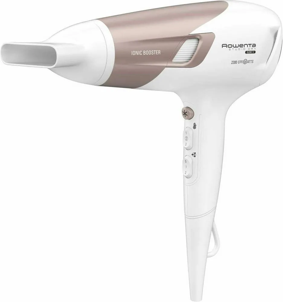 Uscător de păr Rowenta Studio Dry Glow CV5830F0, 2100 W, Alb | Roz
