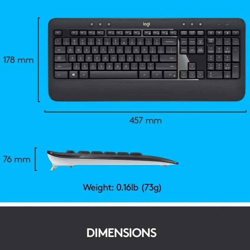Set Tastatură + Mouse Logitech MK540, Fără fir, Negru