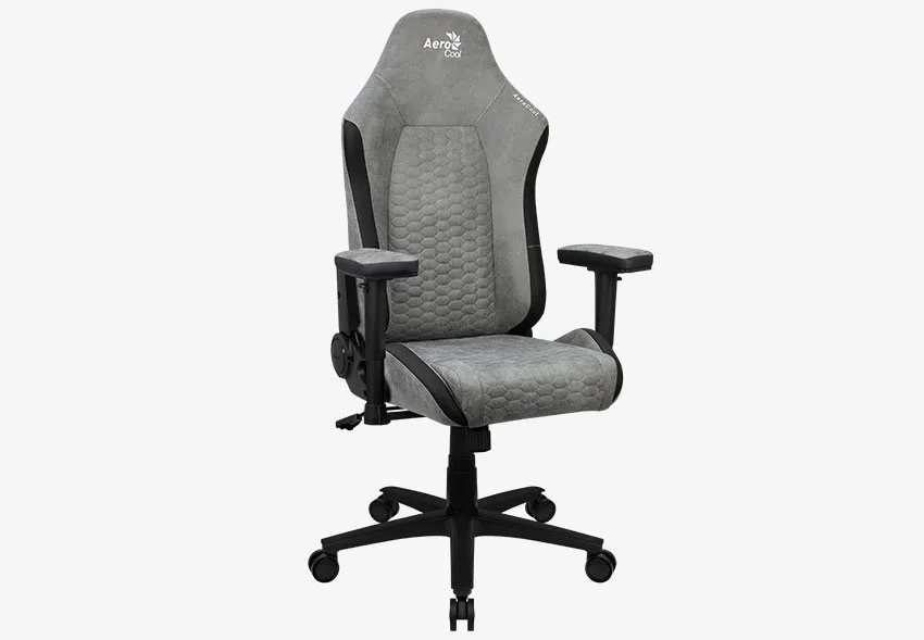Gaming Chair AeroCool Crown AeroSuede Stone Grey, User max load up to 150kg / height 170-190cm