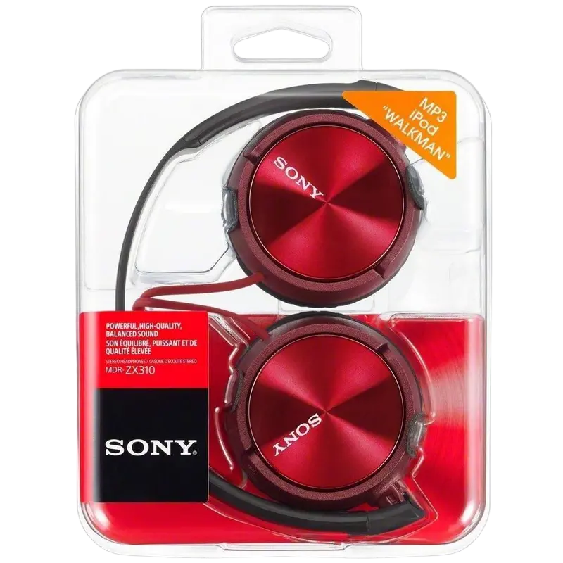 Căști SONY MDR-ZX310AP, Roșu