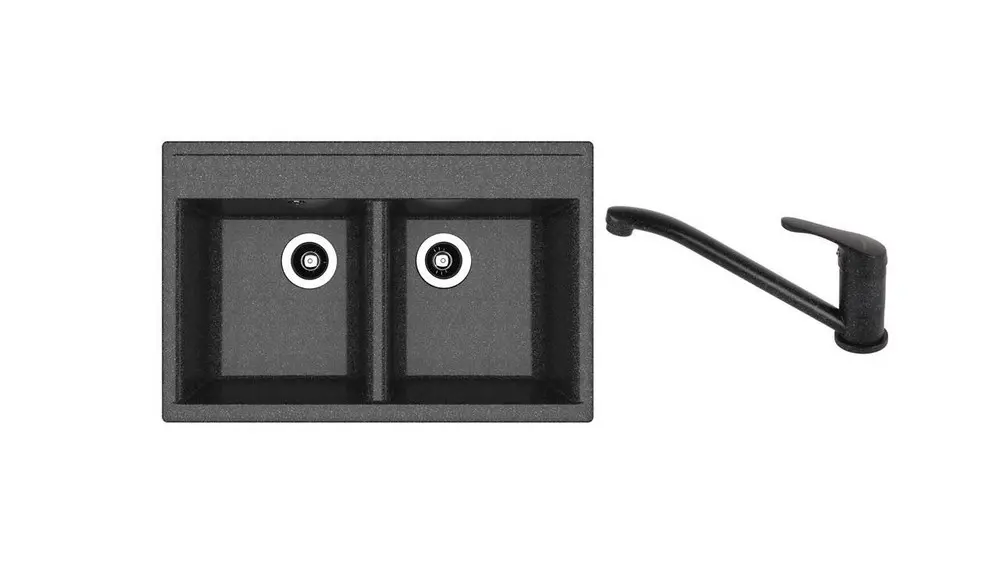 SET chiuveta Dr Gans Astra 780 + SanDonna F 1066 negru