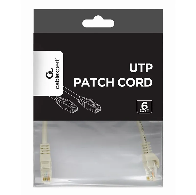 Patch cord Cablexpert PP6U-0.25M, Cat6 UTP, 0,25m, Gri