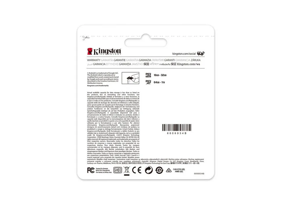 .64GB MicroSD (Class 10) UHS-I (U1) +SD adapter, Kingston Canvas Select+ 