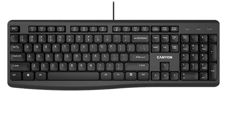 Tastatură Canyon KB-50, Cu fir, Negru