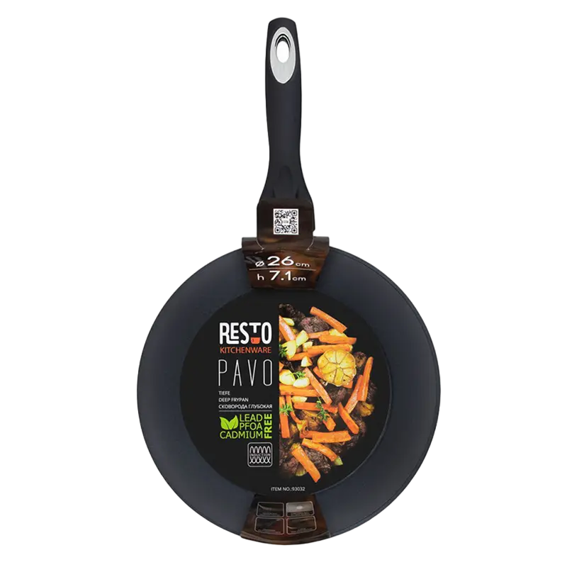Tigaie adâncă RESTO 93032, 26cm, Negru