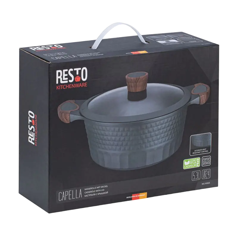 Cratiță RESTO 93503, 5,3L, Negru