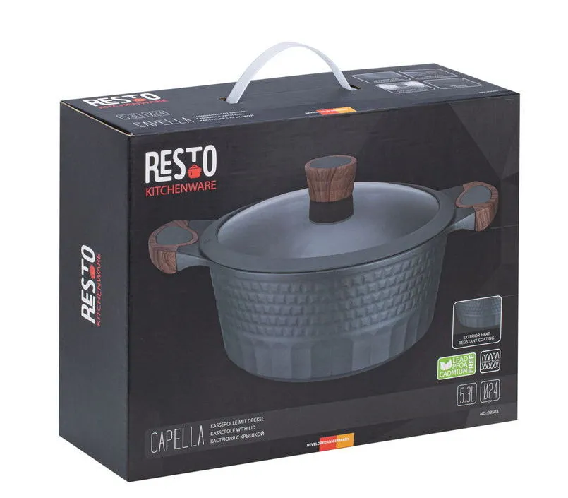 Cratiță RESTO 93503, 5,3L, Negru