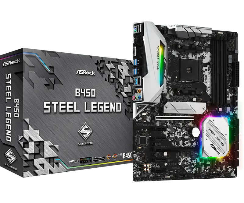 Placă de bază ASRock B450 STEEL LEGEND, AM4, AMD B450, ATX